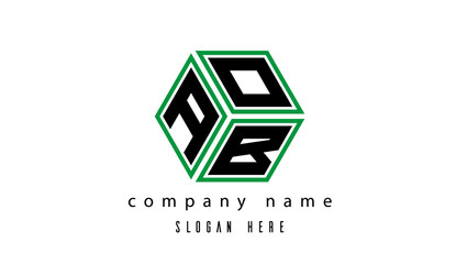 AOB polygon creative letter logo