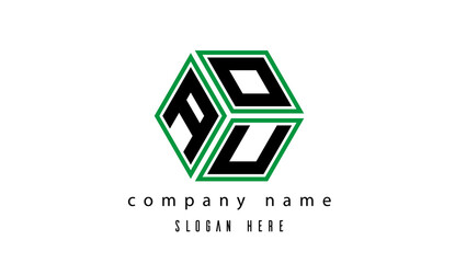 Fototapeta premium AOU polygon creative letter logo