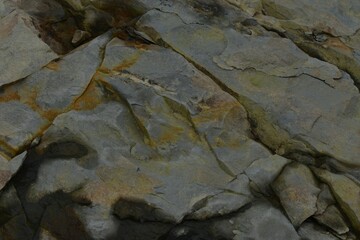 The beautiful color and composition of the natural stones by the river in Sapporo Japan