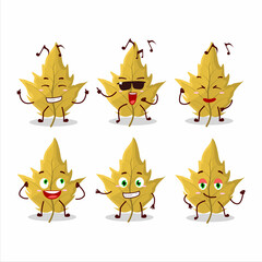 An image of maple yellow leaf dancer cartoon character enjoying the music