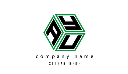Fototapeta premium AYU polygon creative letter logo
