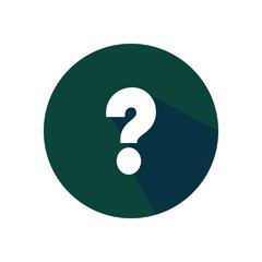 Question mark sign icon, vector illustration. Flat design style with long shadow. FAQ button. Asking questions. Ask for help. Question mark stamp. Need information. Query.