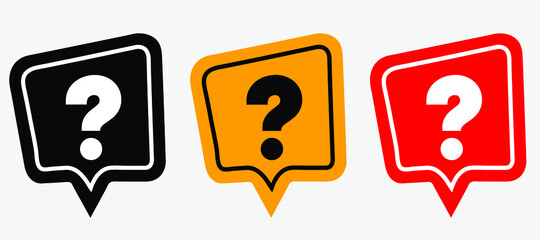 Question mark sign icon, vector illustration. Flat design style with long shadow. FAQ button. Asking questions. Ask for help. Question mark stamp. Need information. Query.