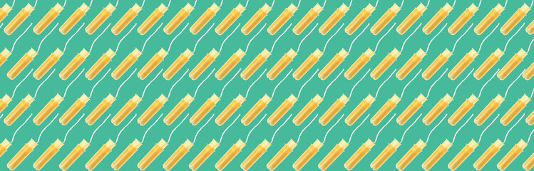 Many tampons on color background