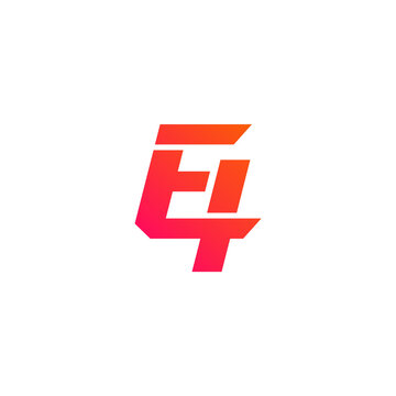 Combination of letter E and number 4. Company logo design.