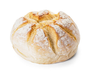 Fresh bread on white background