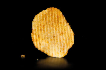 isolated potato chip, close up
