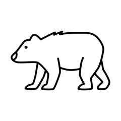 Outline figures of animal. Vector icon bear, polar bear