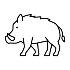 Outline figures of animal. Vector icon boar, hog
