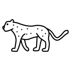 Outline figures of African animal. Vector icon cheetah, leopard, jaguar