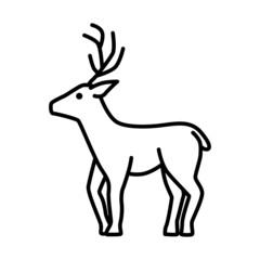 Outline figures of animal. Vector icon deer