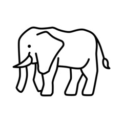 Outline figures of African animal. Vector icon elephant