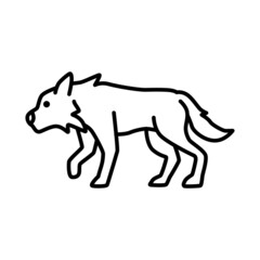 Outline figures of animal. Vector icon wolf