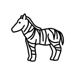 Outline figures of African animal. Vector icon zebra