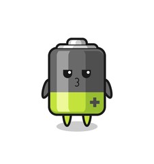 the bored expression of cute battery characters
