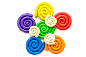 Plasticine set isolated on white background. Play dough
Pinwheels