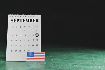 Calendar with date of National Day of Prayer and Remembrance for the Victims of the Terrorist...