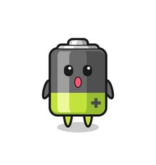 the amazed expression of the battery cartoon