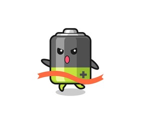 cute battery illustration is reaching the finish