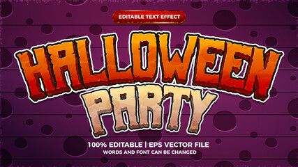 happy halloween party editable text effect cartoon comic 3d style template