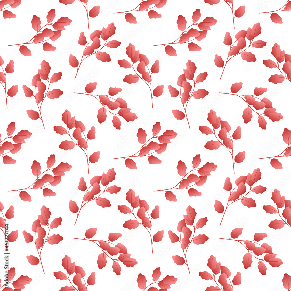 Aufkleber autumn leaves pattern seamless. abstract fall fallen red foliage repeating endless ornate backdrop. 