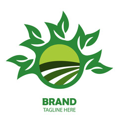 illustration of farm garden icon logo