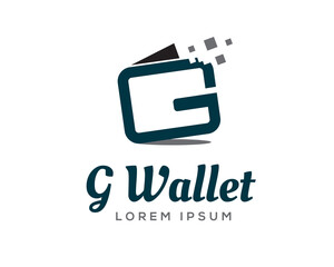 digital G initial wallet logo template illustration