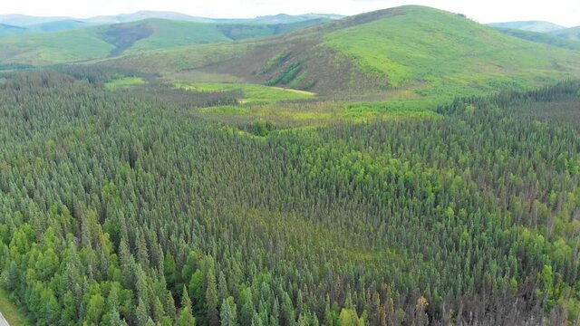4K Drone Video of Mountains during Summer near Chena Hot Springs, Alaska