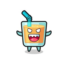 illustration of evil orange juice mascot character