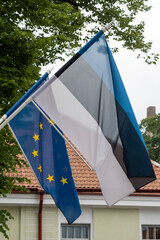 Estonian and European Union flag