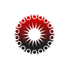 many circular people, great for human care icons and logos