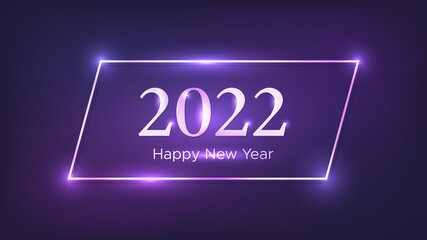 2022 Happy New Year neon background