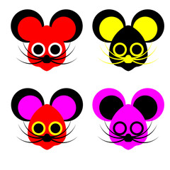 mouse with a choice of colors icon logo