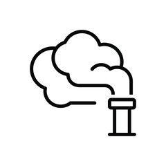 Black line icon for smoke
