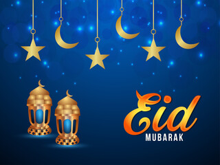 Obraz na płótnie Canvas Vector illustration of eid mubarak, Eid islamic festival celebration greeting card