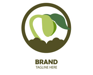 plant seed growing above the ground logo icon