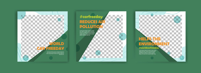 Social media post template for world car free day