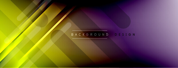Abstract background - lines composition created with lights and shadows. Technology or business digital template. Trendy simple fluid color gradient abstract background with dynamic