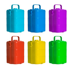 Group of food carrier on white background