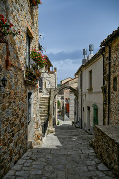 A street in the historic center of San Giovanni in Fiore, a medieval town in the Cosenza province.