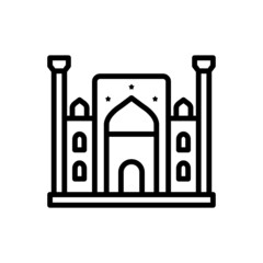 Black line icon for uzbekistan
