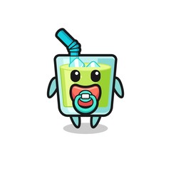 baby melon juice cartoon character with pacifier