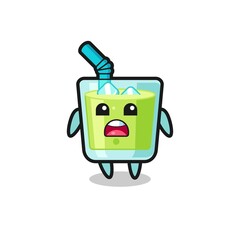 melon juice illustration with apologizing expression, saying I am sorry
