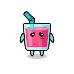 the lazy gesture of strawberry juice cartoon character