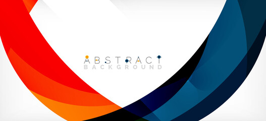 Geometric abstract background. Circle created with overlapping color shapes. Vector Illustration For Wallpaper, Banner, Background, Landing Page