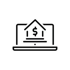 Black line icon for banking