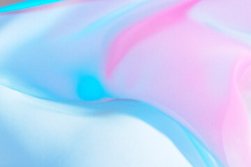 Smooth elegant colorful transparent cloth separated on white background. Texture of flying fabric.