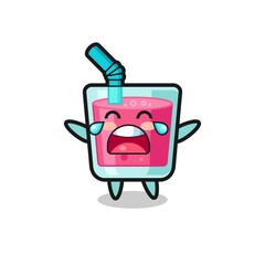 the illustration of crying strawberry juice cute baby