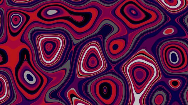 60's 70's Pop-Art big abstract background animation, inspired by lava lamps and hippie culture with colours: white, black, blue, red.