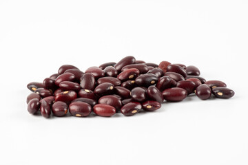 Dried red bean, kidney bean on the white background
